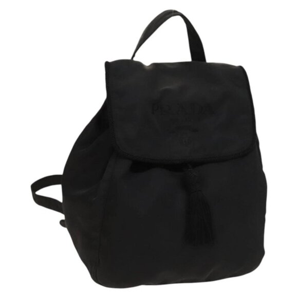 PRADA Backpack Nylon Black Gold Auth bs27859 - Picture 1 of 16
